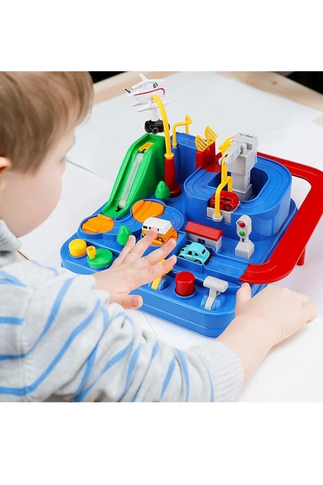 Kids Car Adventure Toy, Puzzle Rail Car,Cars Race Track Toys , Race Track Vehicle Set, Preschool Educational Interactive Toy, Easy to Install and Play, No Battery Required, Ideal Gift for Kids Aged 3 + Car Adventure Toys（5 Toy Cars+1 Magnetic Plane） - Image 2