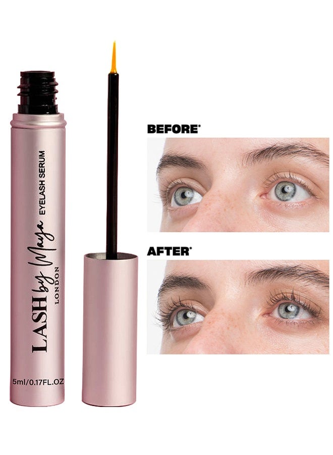 LASH BY MAYA Eyelash Serum 5ml, Lash Growth Serum For Fuller, Thicker & Stronger Lashes And Eyebrows, Irritation-Free Formula, Lash Boost For Longer Lashes - Image 1