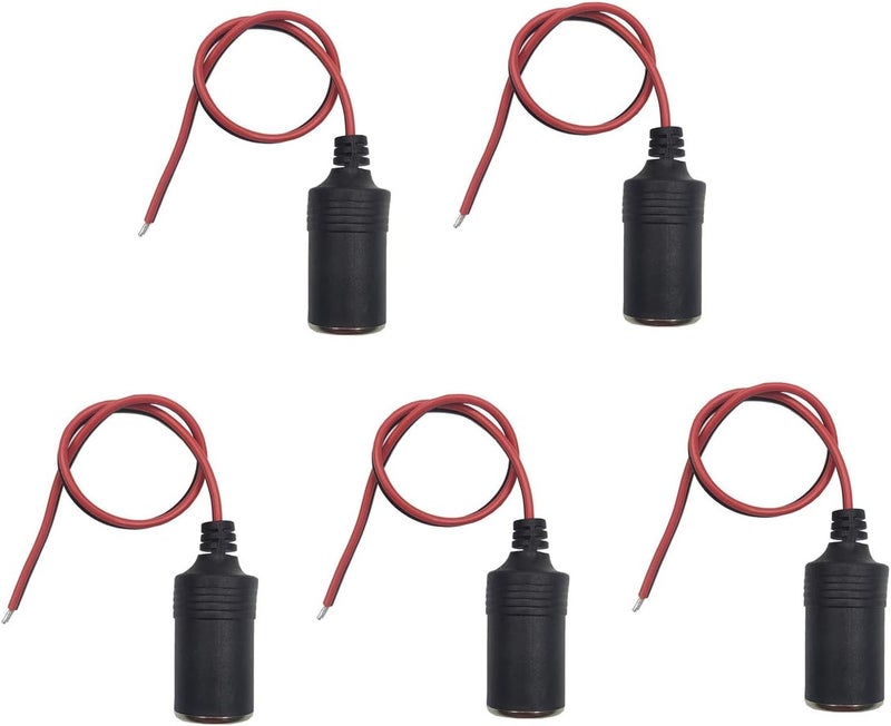 AEISVIK Female Cigarette Lighter Socket Plug - 12V 24V Car Replacement Cigar Cable Connector Adapter Charger Power Cord (5) - Image 1