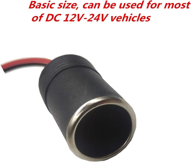 AEISVIK Female Cigarette Lighter Socket Plug - 12V 24V Car Replacement Cigar Cable Connector Adapter Charger Power Cord (5) - Image 4