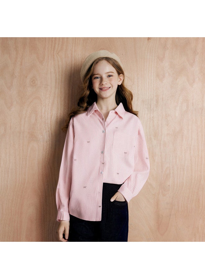 DEESHA Girls 26 Spring Older Kids Spring Clothing Children's Turn-down Collar Top - Image 2