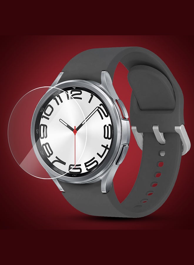 CATANES 2 Pack For Samsung Galaxy Watch 6 Classic 20mm Silicone Band and Screen Protector 47mm Flexible and Durable Replacement Sport Strap (Silicone band 20mm/Screen Protector 47mm) - Image 2