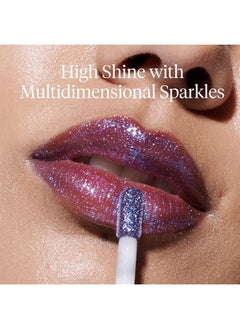Wonderskin WONDER BLADING Top Gloss - Clear Lip Gloss, High Shine Finish, Hydrating Lip Gloss, Lip Makeup (Glitter Blue)  - Image 4