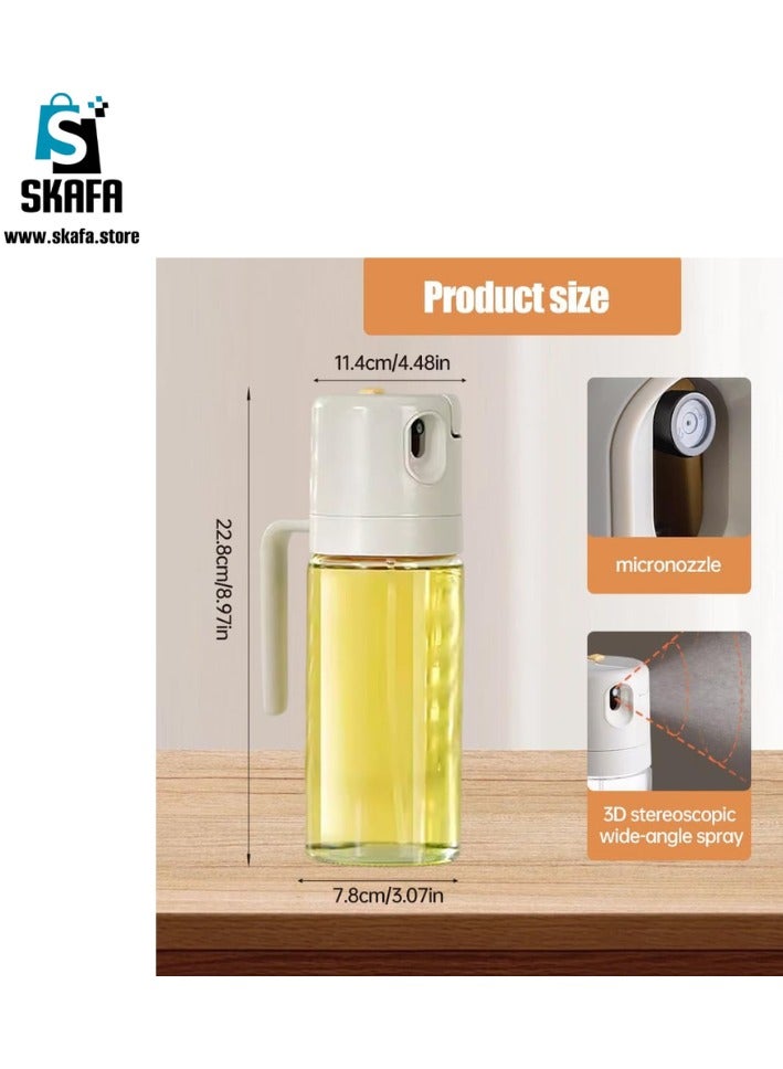 SKAFA Oil Dispenser Bottle for Kitchen |Oil Sprayer for Cooking | 2 in 1 Olive Oil Dispenser and Oil Sprayer Bottle | 550ML/18.6OZ Glass Oil Sprayer Bottle, Oil Mister for Air Fryer, Salad, Frying. - Image 3