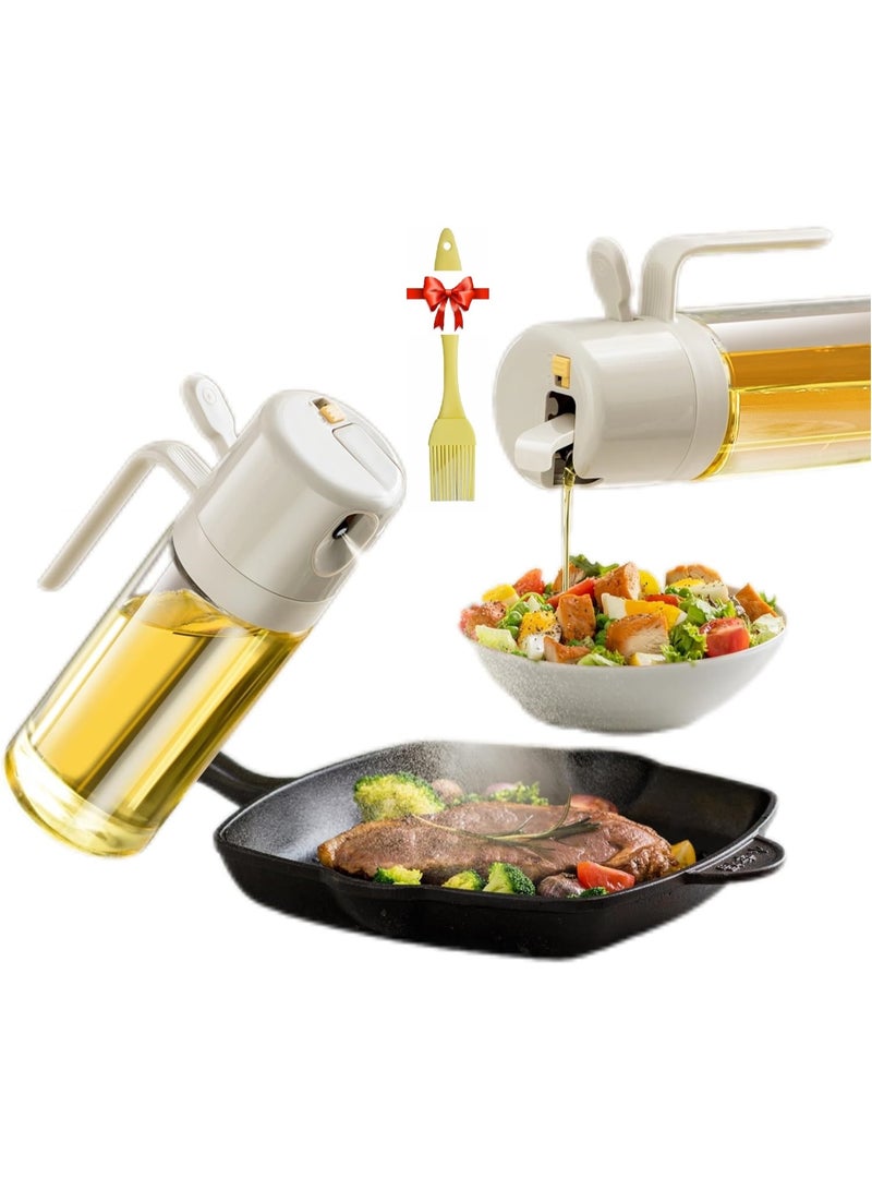 SKAFA Oil Dispenser Bottle for Kitchen |Oil Sprayer for Cooking | 2 in 1 Olive Oil Dispenser and Oil Sprayer Bottle | 550ML/18.6OZ Glass Oil Sprayer Bottle, Oil Mister for Air Fryer, Salad, Frying. - Image 2