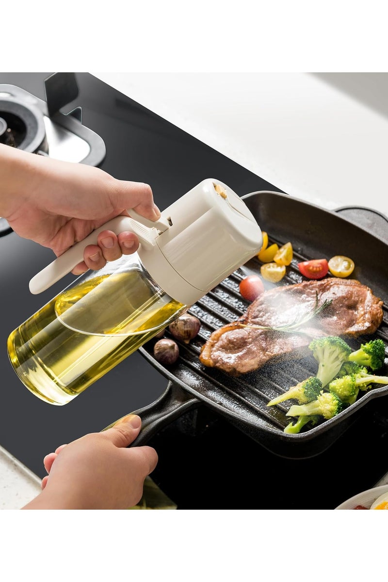 SKAFA Oil Dispenser Bottle for Kitchen |Oil Sprayer for Cooking | 2 in 1 Olive Oil Dispenser and Oil Sprayer Bottle | 550ML/18.6OZ Glass Oil Sprayer Bottle, Oil Mister for Air Fryer, Salad, Frying. - Image 1