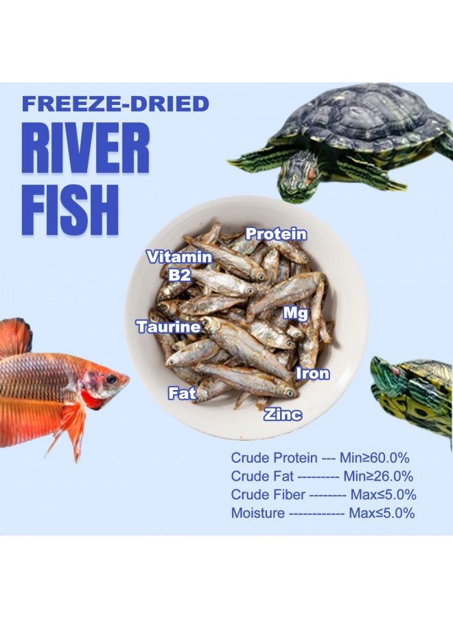 Amzey 2.3 oz Dried River Fish - Natural Food for Turtles, Terrapins, Reptiles and Large Tropical Fish - Image 1