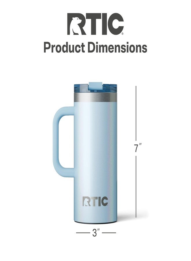 RTIC 16oz Road Trip Travel Mug with Lid and Handle, Insulated, Stainless Steel, Metal, Double Wall Vacuum-Insulation, Ceramic Lined, Portable Coffee, Tea Cup for Hot and Cold Drink, RTIC Ice Glitter - Image 5