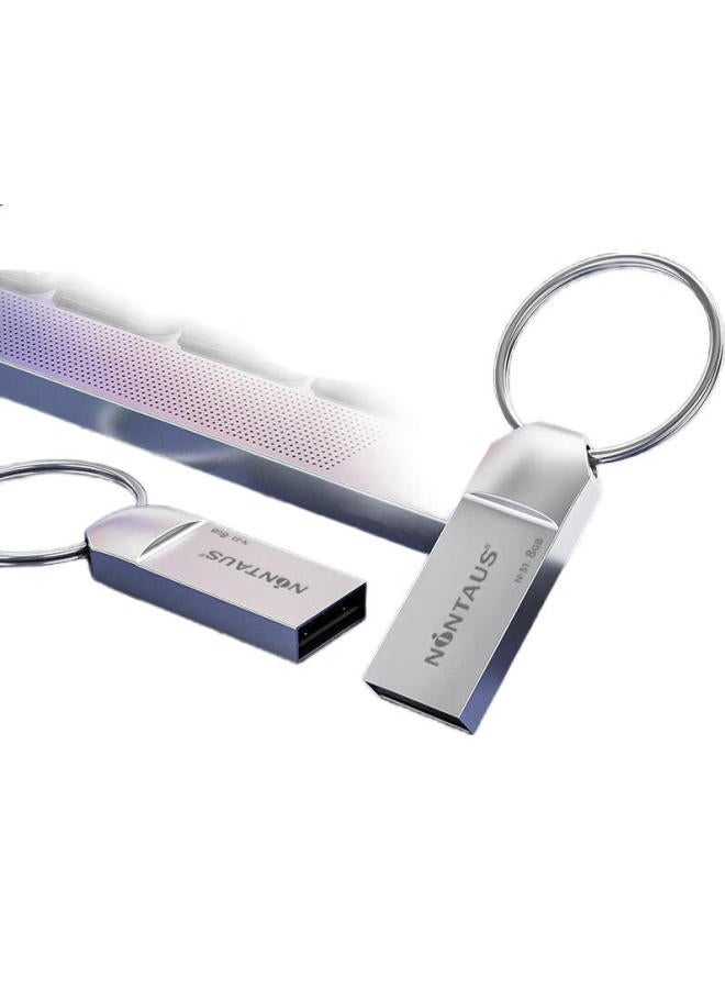 NINTAUS Jingzheng 8Gb Usb2.0 Flash Drive, N-31 Silver, Premium Edition, Large Steel Ring Portable Design, Shockproof, Dustproof, Waterproof, All-Metal Computer And Car Office Usb Drive - Image 2