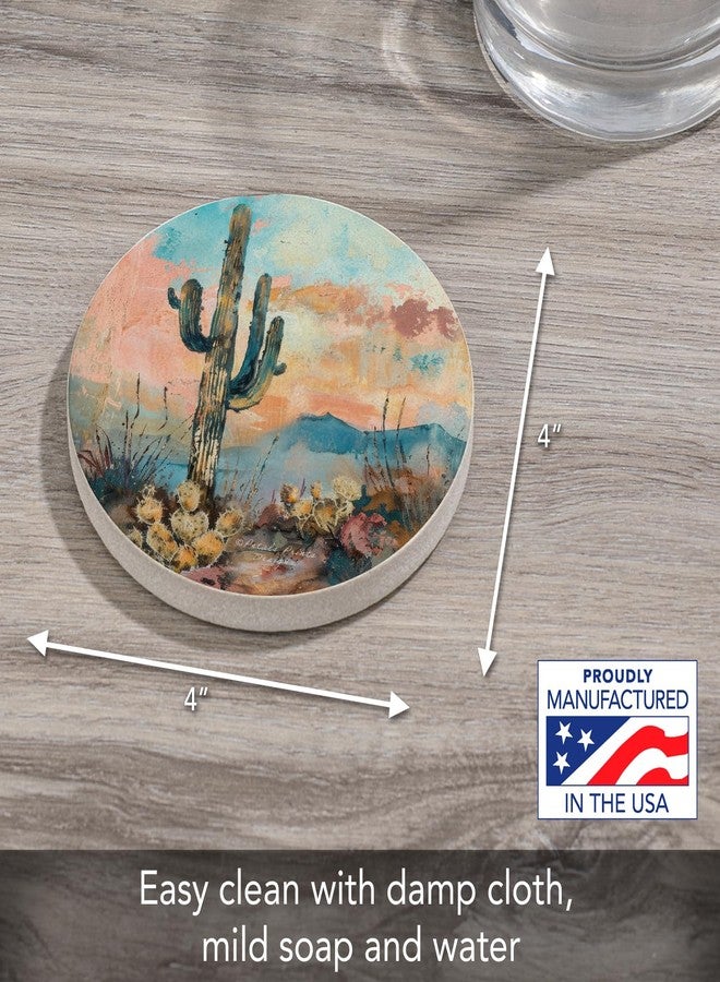 Counterart Thirstystone Desert Dream Single Round Natural Sandstone Coaster 4" Diameter Manufactured in The USA Choose to Create Your Own Collection - Image 2