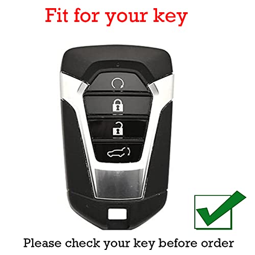 KUNIO for Isuzu Leather Car Key Fob Cover Fit for Isuzu New MU-X X Series DMAX D-Max X-Terrain Pickup 2024 Key Protective Cover Keychain Key Holder Accessories 4 Buttons Black - Image 2
