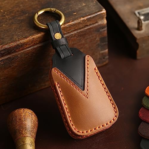 KUNIO for Isuzu Leather Car Key Fob Cover Fit for Isuzu New MU-X X Series DMAX D-Max X-Terrain Pickup 2024 Key Protective Cover Keychain Key Holder Accessories 4 Buttons Black - Image 4