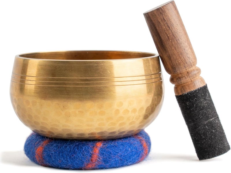 Ohm Handcrafted Tibetan Singing Bowl Set – 4" Sound Bowl for Meditation, Sound Healing & Yoga – Healing Instrument with Wooden Striker & Cushion – Authentic Hand-Hammered in Nepal - The Store - Image 1