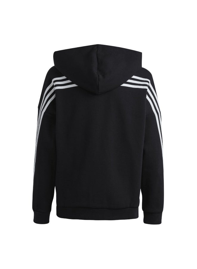 Adidas adidas U Fi 3S Fz Hd Black Training Track Tops 7-8Y  - Image 3