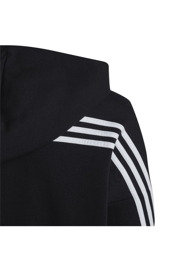 Adidas adidas U Fi 3S Fz Hd Black Training Track Tops 7-8Y  - Image 4