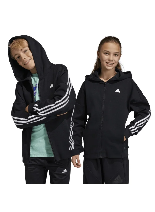 Adidas U Fi 3S Fz Hd Black Training Track Tops 7-8Y