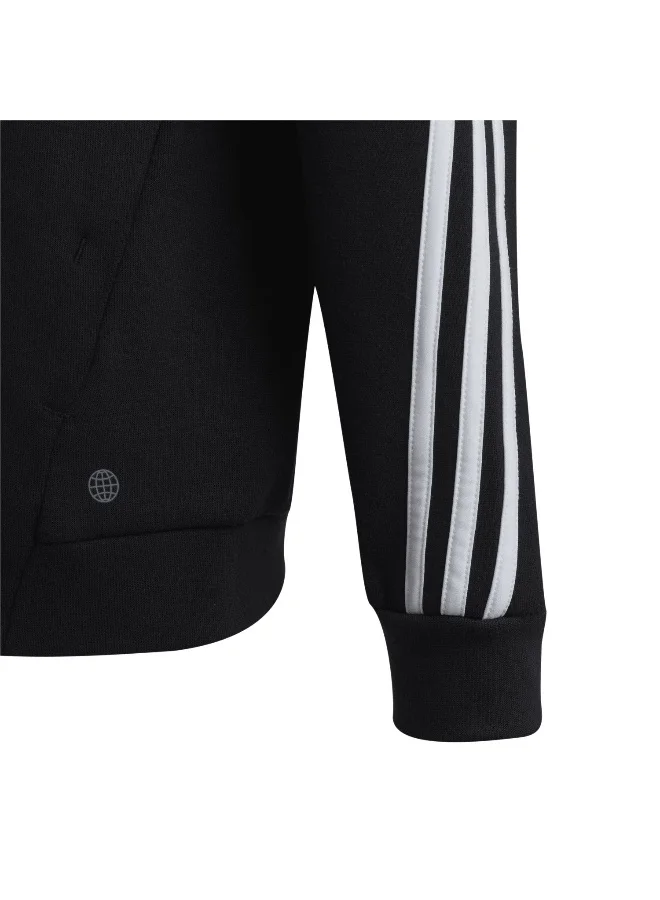 Adidas U Fi 3S Fz Hd Black Training Track Tops 7-8Y