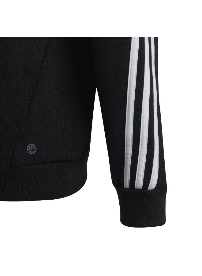Adidas adidas U Fi 3S Fz Hd Black Training Track Tops 7-8Y  - Image 5