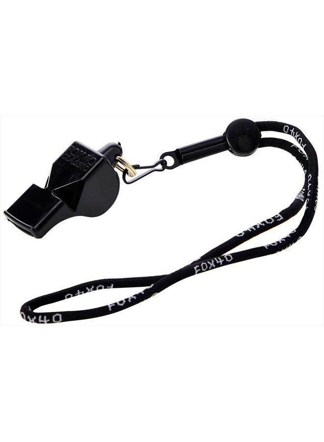 Fox 40 Classic Official Whistle with Break Away Lanyard (Black) - Image 2