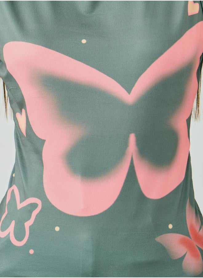 Take Two Take Two Floral Print Round Neck Sleeveless Top  - Image 3