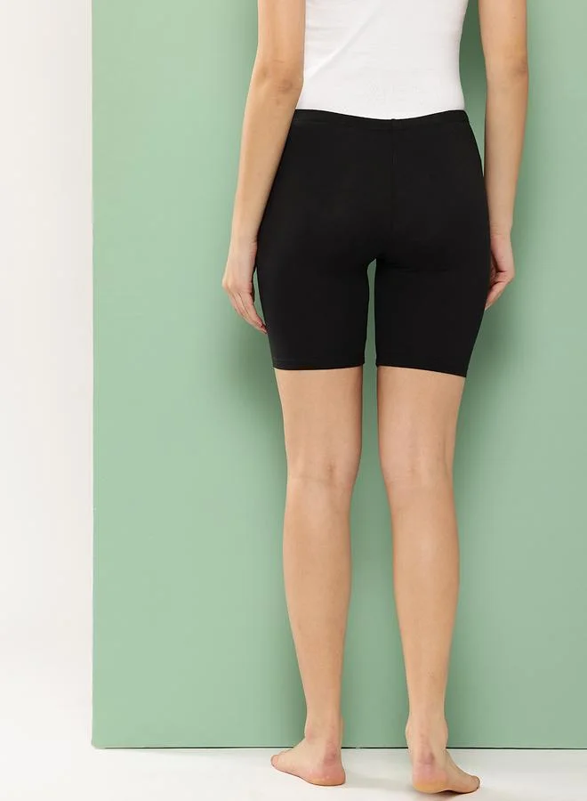 Leading Lady Leading Lady Pack of 2 - Solid Cotton Blend Shorts