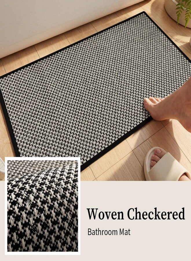 YIHOUSE Thin Bath Mat Black Bathroom Rugs Sets 2 Pieces, Non Slip Absorbent Mats Quick Dry, Woven Rugs Washable, Tapetes para Baño for Bathroom Toliet,Bathtub(17"x24"+17"x32") - Image 2