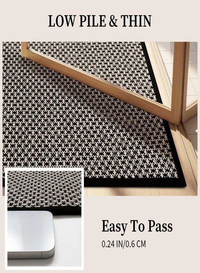 YIHOUSE Thin Bath Mat Black Bathroom Rugs Sets 2 Pieces, Non Slip Absorbent Mats Quick Dry, Woven Rugs Washable, Tapetes para Baño for Bathroom Toliet,Bathtub(17"x24"+17"x32") - Image 5