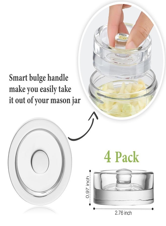 MFacoy 4-Pack of Fermentation Glass Weights with Easy Grip Handle for Great Wide Mouth Canning Mason Jars, Pickling Sourkrout Kraut Glass Weight Fermentation Kit with Easy Grip Handle, Dishwasher Safe - Image 3