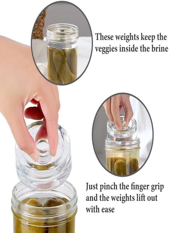 MFacoy 4-Pack of Fermentation Glass Weights with Easy Grip Handle for Great Wide Mouth Canning Mason Jars, Pickling Sourkrout Kraut Glass Weight Fermentation Kit with Easy Grip Handle, Dishwasher Safe - Image 4
