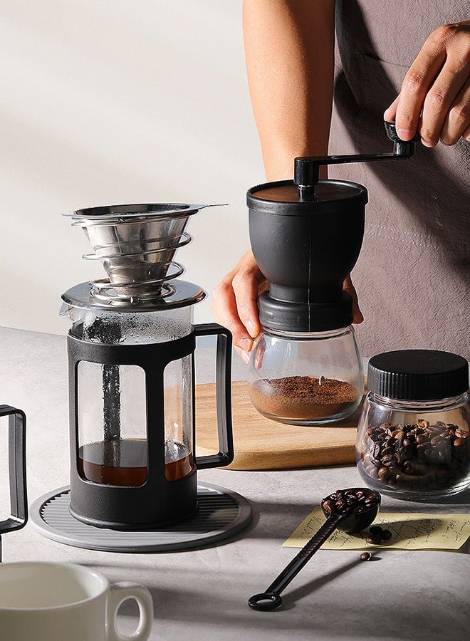 Manual Coffee Bean Grinder With Glass Jars Portable Mini Travel Seal Coffee Machine Bean Storage Bottle  - Image 3