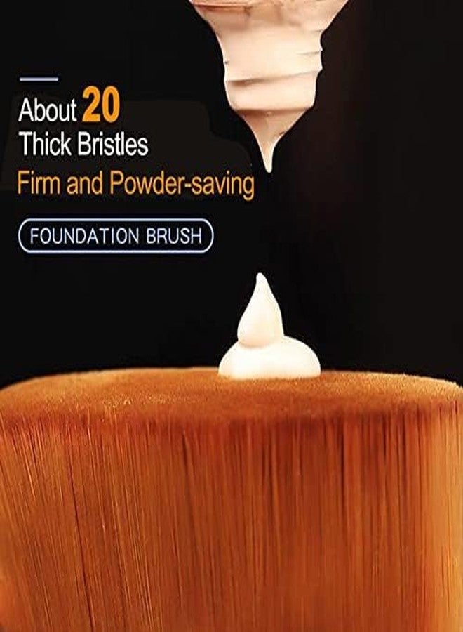 TENDULA Foundation Makeup Brush Flat Top Kabuki Hexagon Face Blush Liquid Powder Foundation Brush for Blending Liquid, Flawless Powder Brushes Tool Perfect with Storage Box Design(Black) - Image 4