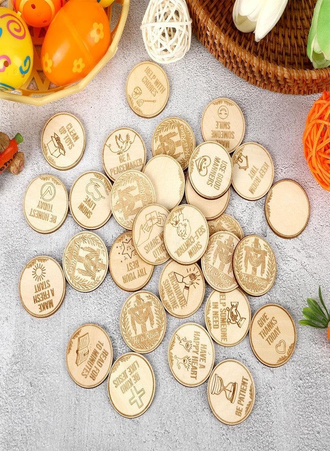 CypherX Easter Good Behavior Tokens - 25 Coins of Goodness & 5 Customizable Blank Tokens | Teach Christian Values & Good Manners | "He is Risen" Cross Design | Perfect for Easter & Family Activities - Image 1
