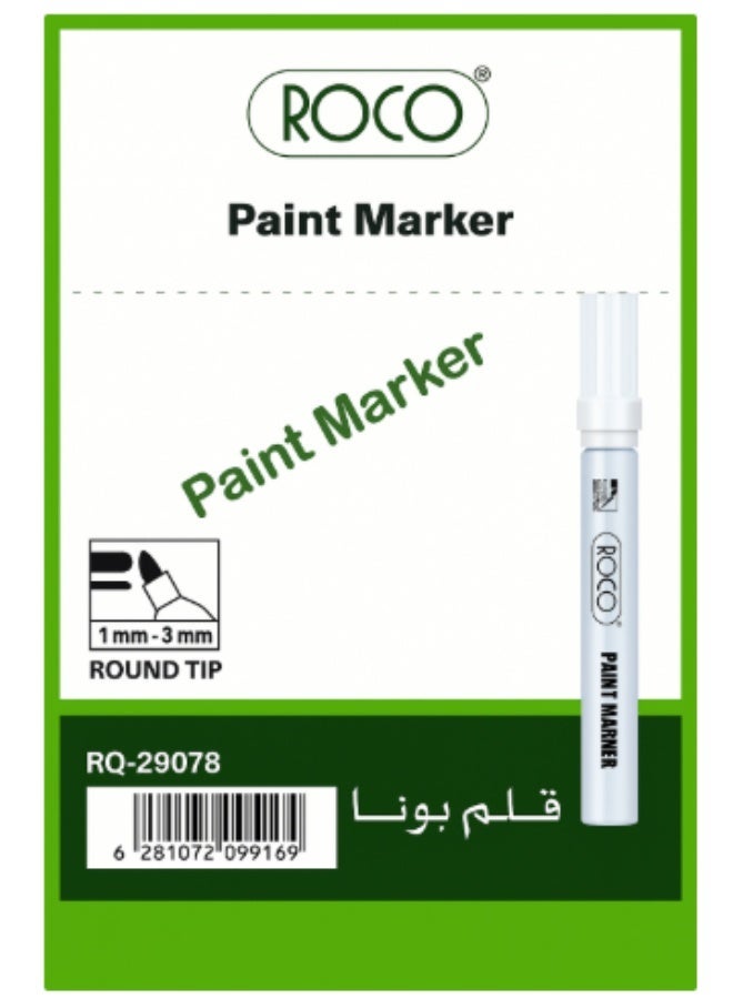 روكو قلم طلاء بطرف إزميل أبيض pack of 12 - Image 1