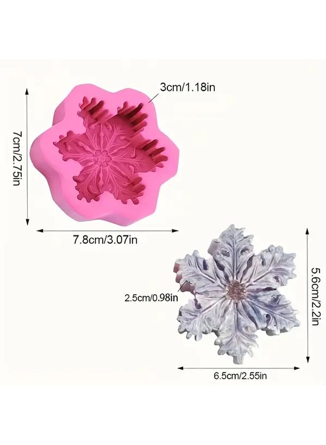 Snowflake 4 Piece Silicone Molds For Candle Soap Resin Clay Holiday DIY Crafts - Image 2
