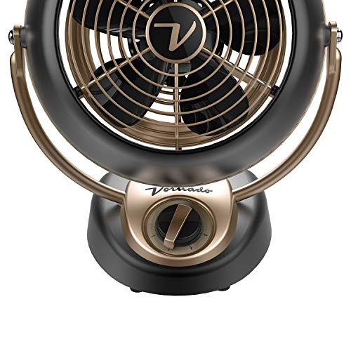 Vornado مروحة فاندورادو VFAN™ بيتي ألكيمي الصغيرة بتصميم عتيق مروحة هواء صغيرة للتبريد والديكور 3 سرعات، زاوية قابلة للتعديل بلون رمادي معدني - Image 3