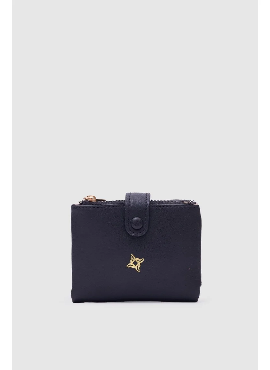 Shule Bags Soft Leather Snap Wallet Lola Black