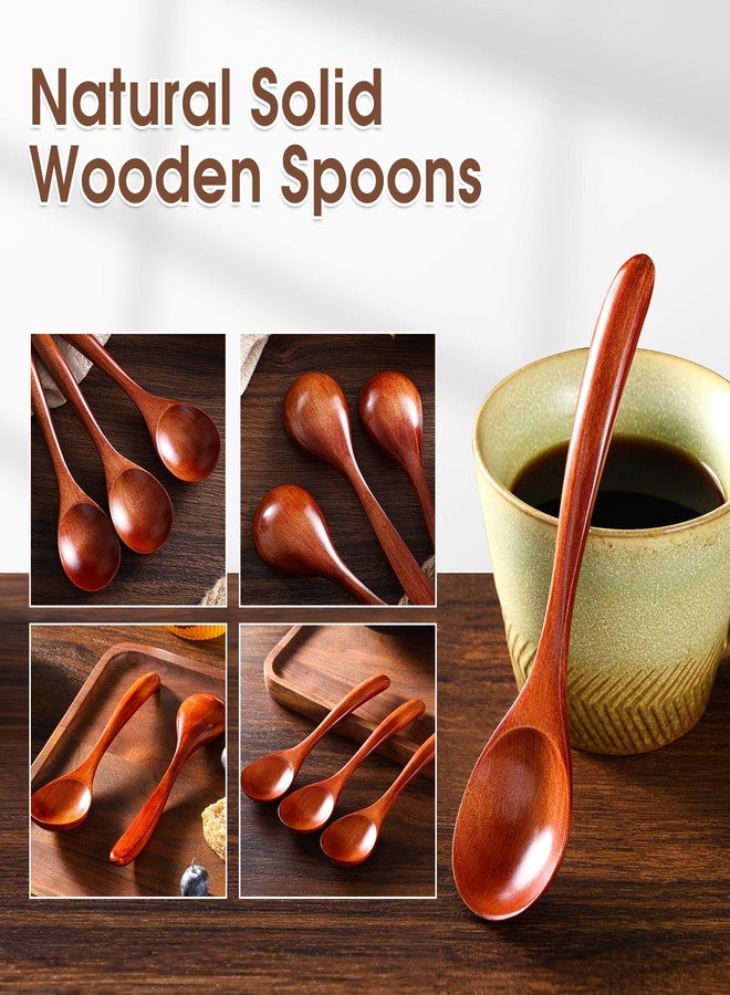 LOROTOCO 50PCS Small Wooden Spoons 6.7" Soup Spoons Bulk for Eating with Stirring & Scoop Coffee Honey Tea Jam Salts Kitchen Utensils Set - Image 5