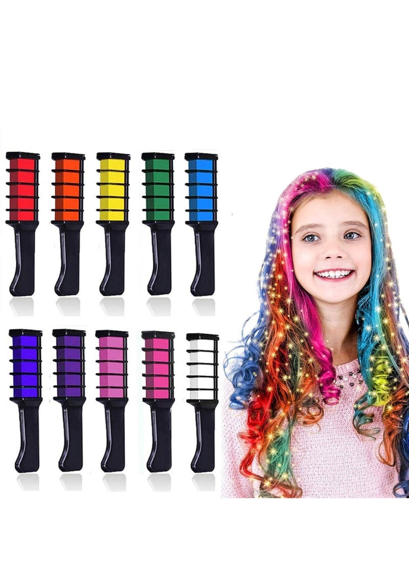 Daytoyz 10 Colors Hair Chalk for Girls Kids, Temporary Bright Hair Color Dye Easter Gifts for Girls Age 4 5 6 7 8 9 10+, Washable Hair Chalk Comb for Party Cosplay DIY  - Image 1