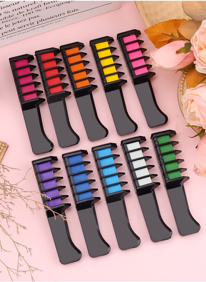 Daytoyz 10 Colors Hair Chalk for Girls Kids, Temporary Bright Hair Color Dye Easter Gifts for Girls Age 4 5 6 7 8 9 10+, Washable Hair Chalk Comb for Party Cosplay DIY  - Image 3
