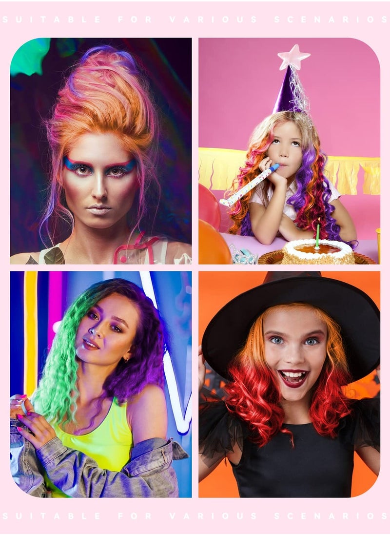 Daytoyz 10 Colors Hair Chalk for Girls Kids, Temporary Bright Hair Color Dye Easter Gifts for Girls Age 4 5 6 7 8 9 10+, Washable Hair Chalk Comb for Party Cosplay DIY  - Image 5