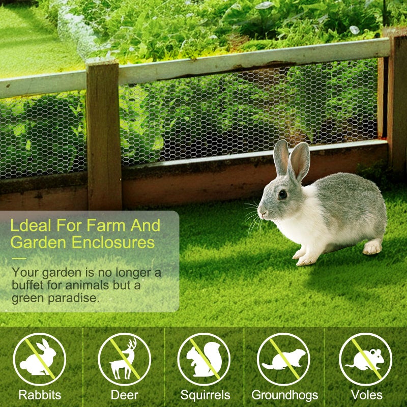24 Rifny Chicken Wire Fencing, 24 Rifny 16.5 Inch x 60 Feet Chicken Wire Mesh Roll for Garden Plants, 1 Inch Mesh Hexagonal Galvanized Metal Poultry Wire Netting for Chicken Coop Rabbit Dogs Barrier - Image 3