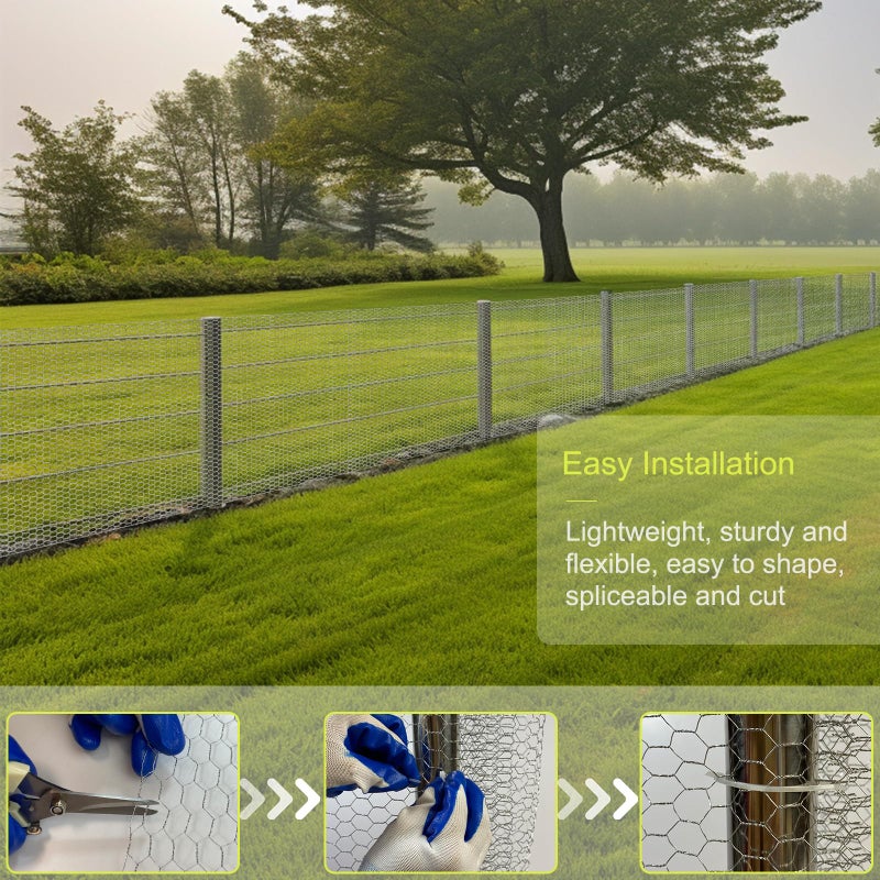 24 Rifny Chicken Wire Fencing, 24 Rifny 16.5 Inch x 60 Feet Chicken Wire Mesh Roll for Garden Plants, 1 Inch Mesh Hexagonal Galvanized Metal Poultry Wire Netting for Chicken Coop Rabbit Dogs Barrier - Image 5