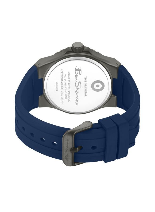 Ben Sherman Gloucester Blue Dial Blue Silicone Strap Analog Watch for Men, 43mm - Image 3