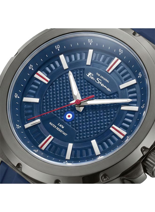 Ben Sherman Gloucester Blue Dial Blue Silicone Strap Analog Watch for Men, 43mm - Image 2