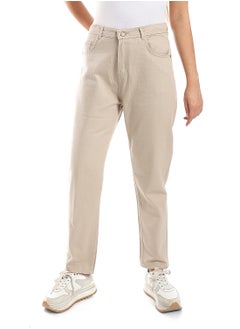 Boyfriend Beige Special Size Pants - For Women