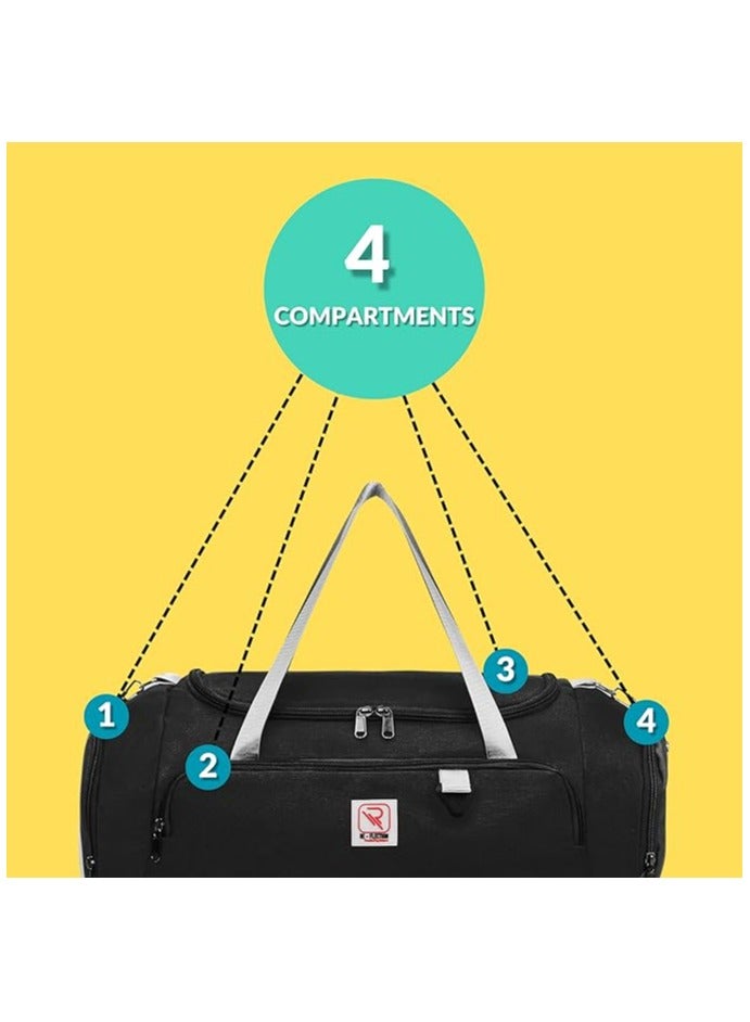 REFLECTION Lightweight High Quality Travel Duffle Bag BLACK 51CM - Image 2