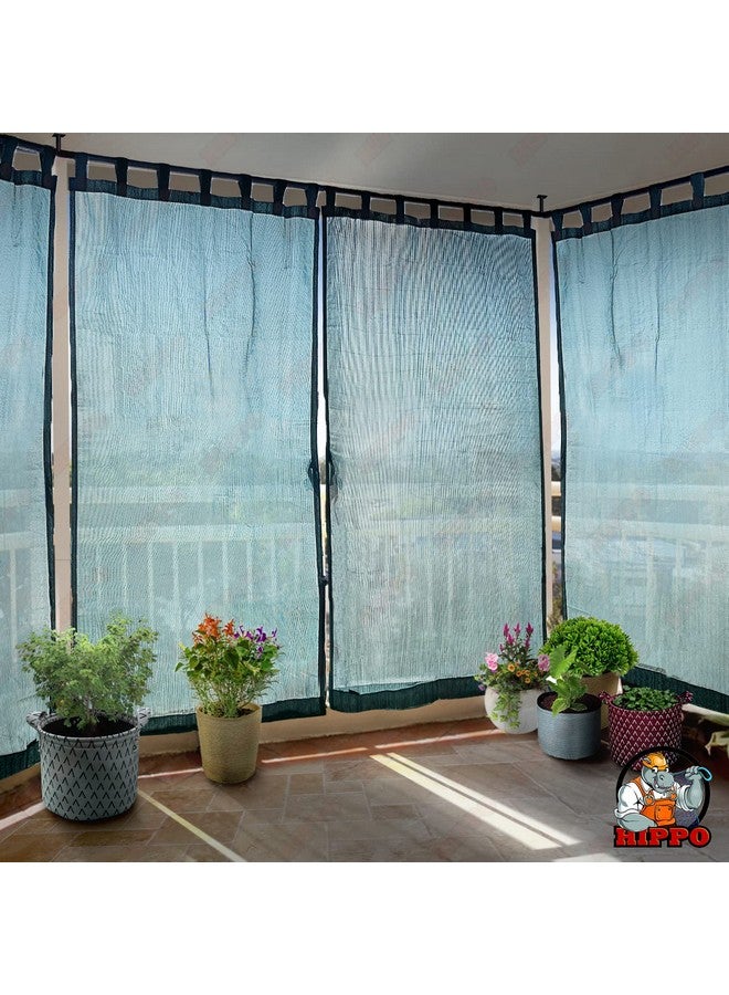 Hippo HIPPO 150 GSM Outdoor Sun Blocking Balcony Loop Curtains Sun & UV Protection, Light Filtering 4.5FT Window Curtain (4.5FTX4.5FT, Cool-Blue, 2 PC) - Image 1