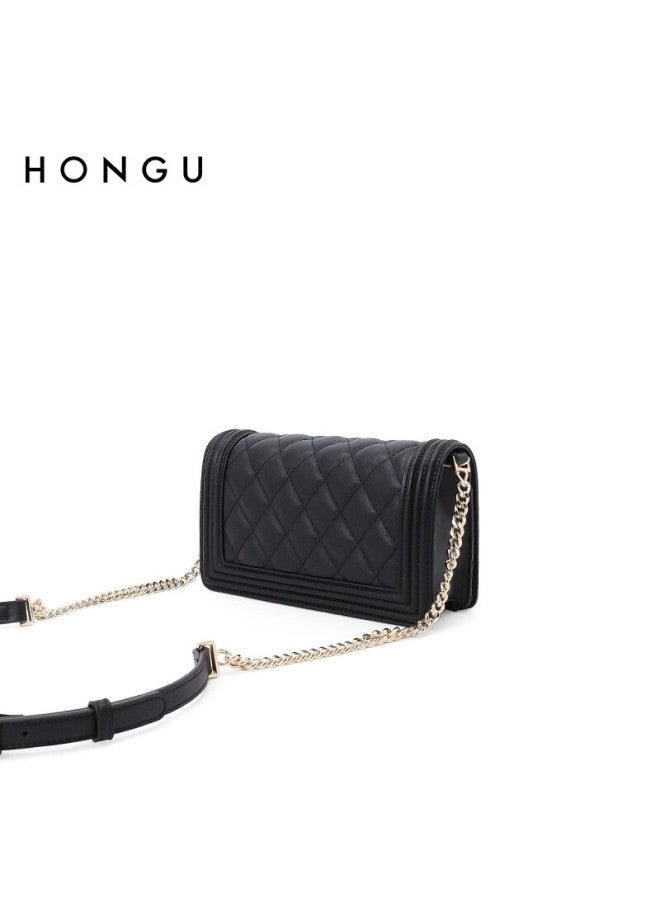 Hongu Red Qu Bag, Women's Handbag, Diamond Pattern Shoulder Bag, Commuter Top-grain Leather Crossbody Bag, Small Square Bag, Practical Gift For Mother's Day - Image 5