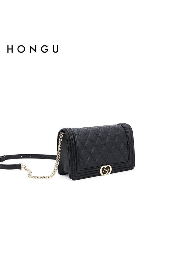 Hongu Red Qu Bag, Women's Handbag, Diamond Pattern Shoulder Bag, Commuter Top-grain Leather Crossbody Bag, Small Square Bag, Practical Gift For Mother's Day - Image 4