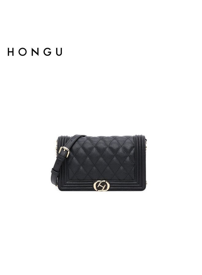 Hongu Red Qu Bag, Women's Handbag, Diamond Pattern Shoulder Bag, Commuter Top-grain Leather Crossbody Bag, Small Square Bag, Practical Gift For Mother's Day - Image 1